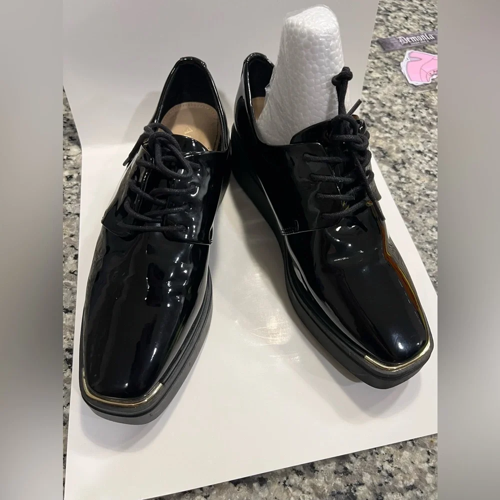 Aldo Black Patent Leather Moccasins - Picture 1 of 4